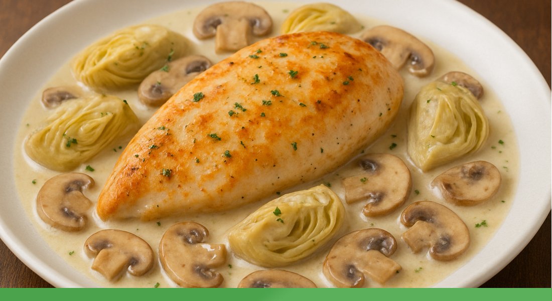 Diabetic-Friendly Chicken with Artichokes and Mushrooms