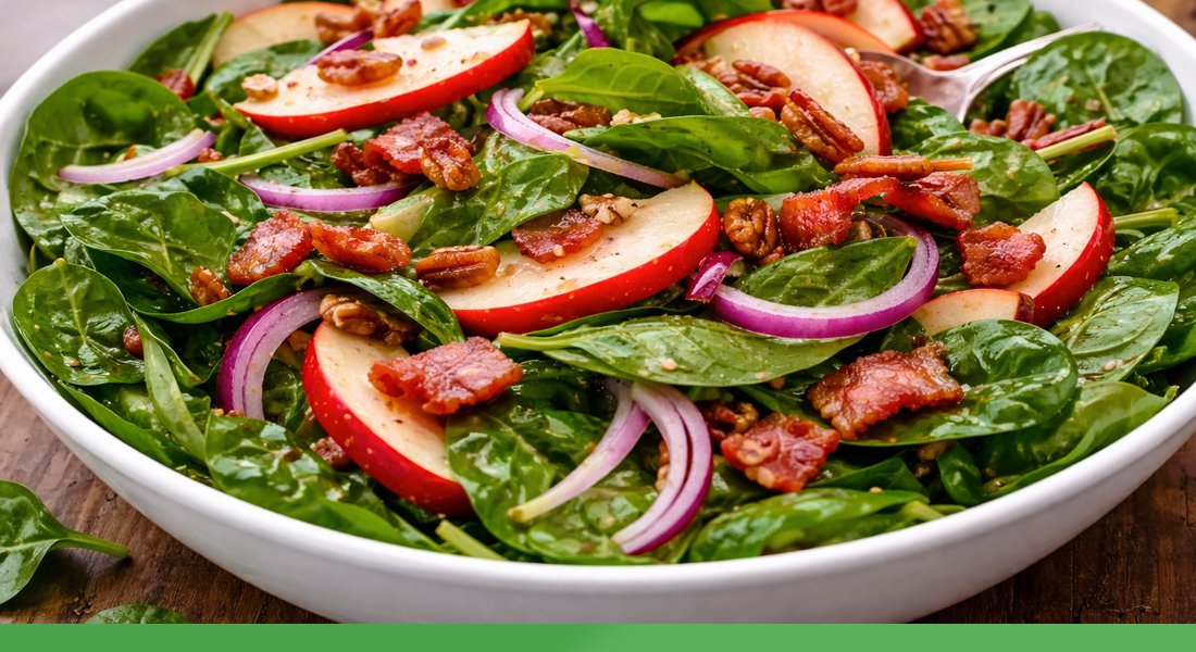 Easy Diabetic-Friendly Hot Spinach Apple Salad